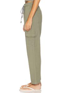 Pantalon cargo en toile légère 100% coton pour femmes Taille mi-haute Multi-poches Couleur unie Style décontracté Marque privée Taille XL En solde - Product Image 4
