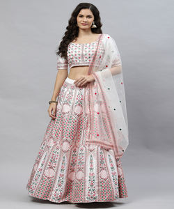 Georgette lehenga choli ดีไซเนอร์แฟนซีกับ dupatta การเย็บปักถักร้อยลำดับงานอินเดียและปากีสถานเสื้อผ้าชาติพันธุ์ apparelgarment - Product Image 4