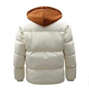 High Quality Custom OEM Printed Customized Logo Hooded <b>Canvas</b> Winter Puffer <b>Jacket</b> for <b>Men</b> Front Logo Waterproof Feature - Product Image 4
