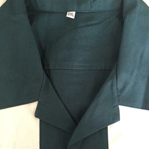 Men's Vintage Two-Tone <b>Bowling</b> Shirt with Vertical Contrast Panels, Open Notch Collar, and Breathable Moisture-Wicking Fabric - Product Image 2