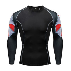 Vêtements de course à pied style sport MMA avec manches de compression pour hommes avec imprimé coloré et confort extensible - Product Image 6