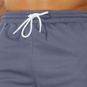 2025 nouveau Design 100% coton mi-taille hommes Shorts de course pour hommes lâche cordon couleur unie genou longueur Style décontracté - Product Image 2