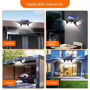 Lampe murale solaire monocristalline moderne à 122 LED, IP65, détecteur de mouvement, grand angle, faisceau de 270 degrés, étanche, 5000K, éclairage de jardin - Product Image 4