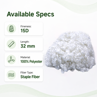 Fibre de polyester creuse conjuguée siliconée 3D 15D 32 mm, directement de l'usine, pour garnissage de coussins de canapé et oreillers