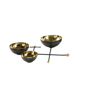 Bol à chocolat en métal noir poli doré de qualité supérieure, fait à la main - Style classique de luxe, écologique, pour les mariages - Product Image 1