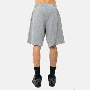 Short de survêtement de basket-ball Streetwear pour hommes à impression de logo personnalisé 100% coton écologique motif solide couleur grise personnalisée - Product Image 4