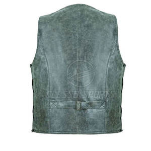 เสื้อกั๊กหนังผู้ชาย เท่ห์ มีสไตล์ แขนกุด แฟชั่นคลาสสิก ชุดลำลองสำหรับผู้ชาย เสื้อกั๊กหนังผู้ชาย - Product Image 3