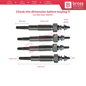 BGP73-1 หัวเทียน 4 ชิ้น 10.5 โวลต์ OK04S18140A สำหรับสปอร์ตเทจ เบสต้า 626 - Product Image 4