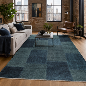 <b>Rug</b> Weavers RW7140 Taurus Indigo Tribal Washable <b>Rug</b> Dropshipping Wholesale Washable Chenille 10 Sizes - Product Image 1