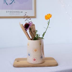 Pot à ustensiles en céramique moderne pour la cuisine |   Rangement pour cuillères et ustensiles de cuisine résistants à la chaleur |   Organisateur de comptoir - Product Image 5