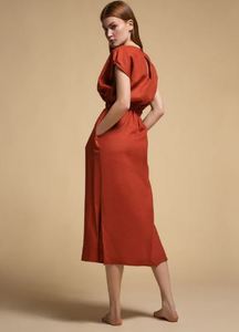 Vestidos de verano de lino de alta calidad para mujer, mangas cortas, longitud media, largo, de gran tamaño, formal, bohemio, bordado con mini estilo - Product Image 2