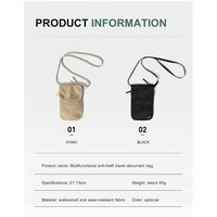 Sac de rangement multifonctionnel léger en toile avec technique de couture carrée, idéal pour les documents de voyage, porte-passeport promotionnel, sac fourre-tout