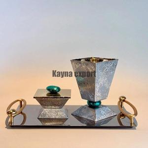 เครื่องหอมธูปอินเดียสำหรับตกแต่งบ้านสไตล์ป้องกันกลิ่นพร้อมกลิ่นขิงดีไซน์ทันสมัยโบราณเนื้อเงินมัสค์ - Product Image 1