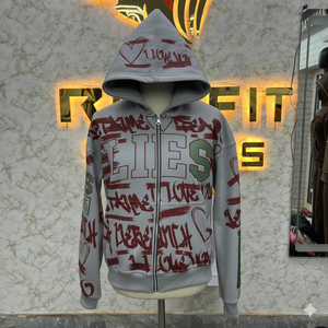 Sweat à capuche tendance avec fermeture éclair, fabricant professionnel, sweat à capuche avec fermeture éclair en strass, vintage, lavé, sweat à capuche en molleton pour homme, streetwear - Product Image 6