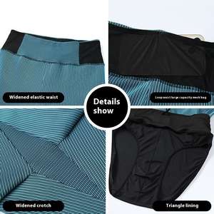 Shorts de compression double couche unisexe pour le sport, le fitness et le yoga, pour la course à pied de marathon, avec taille élastique - Product Image 3