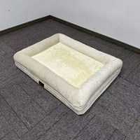 Lit orthopédique pour chien de luxe, en mousse écologique, grand, amovible, lavable, en peluche, livraison directe du fabricant