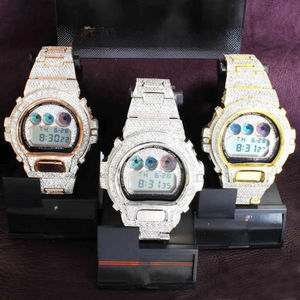 Montre pour homme de haute qualité en argent sterling 925, entièrement sertie de diamants Moissanite VVS, boîtier de montre de style Hip Hop, bijoux de luxe. - Product Image 2