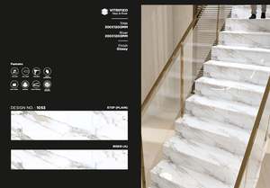 Color blanco 1200x1200x200 y 300 mm Tamaño Estilo europeo Escaleras interiores Azulejos antideslizantes Escalón sólido con azulejos vitrificados Escalera - Product Image 5