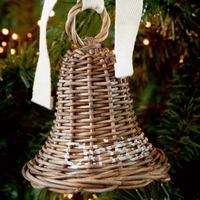 Magnifique design, couleur personnalisée, cloche de Noël en rotin, ornement suspendu pour décorations d'arbre, artisanat en gros, artisanat Viettime
