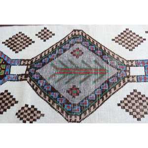 Tapis vintage, tapis de couloir 2,7x10 pieds, tapis Herki blanc camouflage - Product Image 4