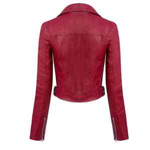 Nouvelle veste en cuir confortable pour femmes, tendance streetwear, en cuir de mouton véritable - Product Image 5