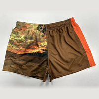 Nouveau design, shorts de rugby unisexes personnalisés sublimés pour hommes avec poches, taille mi-haute, séchage rapide, 100 % polyester, pour adultes
