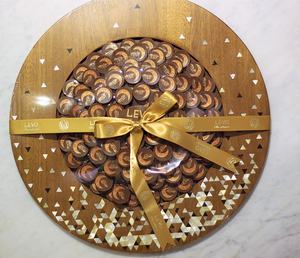 Bandeja redonda de madera de alta calidad a buen precio para Ramadán con incrustaciones de nácar, Bandejas para servir, fábrica de lujo que vende Vietnam - Product Image 2