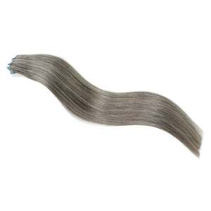 ผมแท้แบบเทปติด 8A Remy Indian ความยาว 30 นิ้ว แบบหยิกฟู Jerry Curl สีซอลท์แอนด์เปปเปอร์ # 1B/สีเทา - Product Image 3