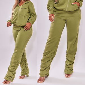 Sudaderas y Conjuntos Deportivos para Mujer 2026, Nuevo Conjunto de Sudadera con Cierre y Pantalones Deportivos, Logotipo Personalizado, Chándal Oversize con Cierre - Product Image 1