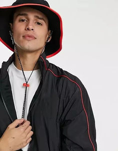 Conjunto Deportivo de Invierno para Hombre 2025, Estampado, 100% Nailon, Chaqueta Cortavientos, Cuello Alto, Rayas, Dos Piezas, OEM - Product Image 4