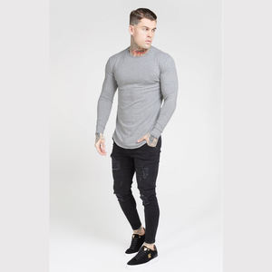 T-shirt à manches longues en coton French Terry 220 GSM, respirant, durable, streetwear décontracté, fabrication sur mesure, fournisseur d'étiquettes privées OEM - Product Image 3