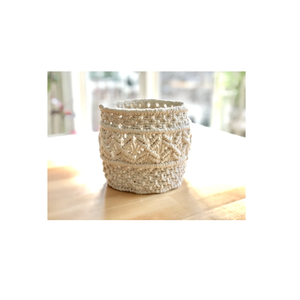 Panier en macramé fait main en coton de qualité industrielle, conçu dans un style artistique pour les magasins de proximité, disponible en tailles personnalisées - Product Image 4