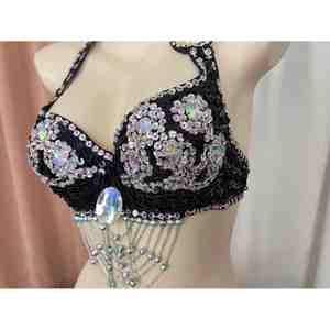 Nouveau design Ensemble soutien-gorge culotte danse du ventre avec perles de qualité pour exportation - Product Image 3