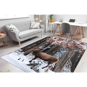 Tapis Cerf : Imprimé Forêt Hivernale, Tapis de Ferme Antidérapant, Tapis Doux Non Tissé - Product Image 4