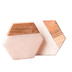 Sous-verres de thé en bois et en marbre écologiques à réponse rapide au meilleur prix Sous-verres de décoration de table en bois de luxe vintage - Product Image 1