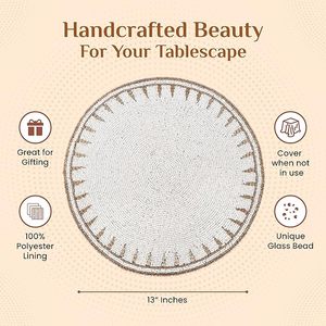 Dover ลูกปัดแก้วสีขาวที่วางของบนโต๊ะกาแฟสำหรับคริสต์มาสปีใหม่วันเกิดวันขอบคุณพระเจ้าของตกแต่งโต๊ะ - Product Image 2