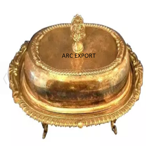 Plato de mantequilla dorado de latón de diseño de lujo, plato de mantequilla de Material de Metal dorado para servir mantequilla para el hogar, vajilla de comedor, plato de mantequilla al precio más bajo - Product Image 5