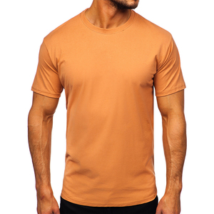 Camiseta de Manga Corta para Hombre, Cuello Redondo, Color Sólido, Corte Regular, Informal, de Algodón Jersey, Transpirable, Diseño Liso, Logotipo Frontal, Ecológica - Product Image 4
