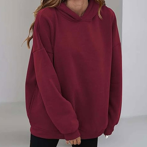 Sudadera con capucha de estilo holgado para mujer, ropa de calle de algodón 100% de material de gran tamaño, Impresión de logotipo personalizado, servicio OEM - Product Image 2