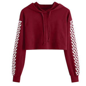 2025 nueva llegada logotipo personalizado bordado transpirable 100% algodón orgánico Sudadera con capucha corta para mujeres con diseño de cremallera Puff impresión - Product Image 2