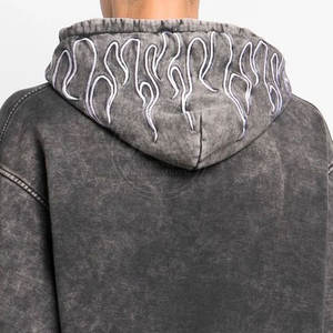 Sweats à capuche délavés à l'acide pour hommes de qualité supérieure conception d'impression à la mode avec fermeture éclair tissu polaire d'hiver grande taille vêtements de mode - Product Image 6