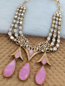 ชุดสร้อยคอโมอิสซาไนต์ทรงโพลกี้และดับเบิ้ลเล็ต ดีไซน์สวยงาม เหมาะสำหรับงานแต่งงาน งานเลี้ยง และสวมใส่เข้ากับทุกชุด - Product Image 4