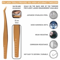 Pince à épiler de précision d'extension de cils en acier inoxydable de haute qualité 12mm 45deg pince à épiler marque privée, nouvelle arrivée pince à cils