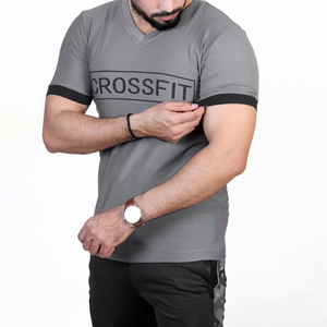 Personnalisé Hommes O Neck Slim Fit Athletic Running Sports Compression Gym T-Shirts Spandex/Polyester Respirant Séchage Rapide Personnalisé - Product Image 2