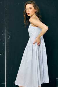 เดรสยาวลำลองสำหรับผู้หญิงผ้าเรยอน100% แท้เอวธรรมชาติสายรัดเอวผ้าดิบเป็นมิตรกับสิ่งแวดล้อม - Product Image 3