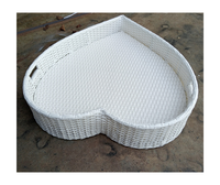 Panier de petit-déjeuner flottant d'usine Premium Vente en gros Plateau de service de piscine en rotin pour l'extérieur Panier de petit-déjeuner flottant en osier pour complexe hôtelier