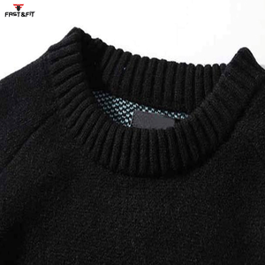 Popular Design Long Sleeve Men Casual Solid Color Custom Pullover Knitted <b>Sweater</b> Front Logo Winter Anti-Wrinkle Anti-Pilling - Product Image 3