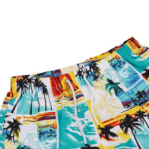 Pantalones cortos de playa informales de calle alta para hombre Nuevo diseño Algodón Patrón sólido Liso teñido Venta en línea - Product Image 5