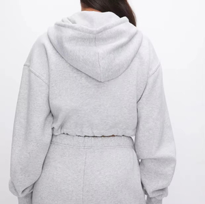 Survêtements en dentelle brodés personnalisés Pulls à cordon de serrage pour femmes Ensemble de pantalons de jogging pour femmes Tenues de sport pour femmes 100% coton - Product Image 3