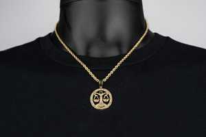 Personalizado de alta calidad Iced Out VVS Moissanite diamante Hip Hop 925 plata esterlina Libra diamante colgante símbolo de la justicia - Product Image 4